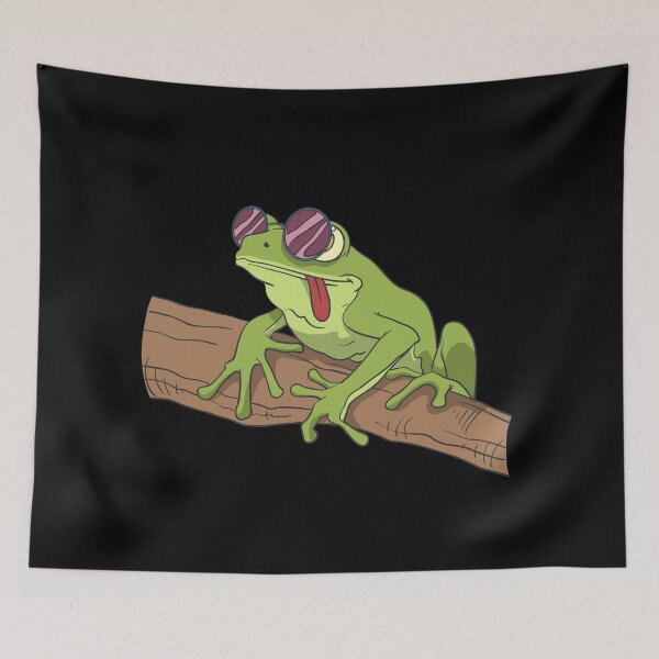 Artikelvorschau, Frosch mit Sonnenbrille auf einem Ast entworfen und verkauft von Monkey Ful.