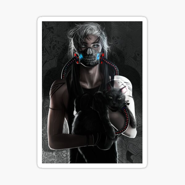 Mask for the cat too Sticker