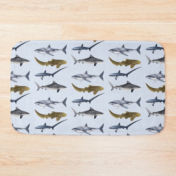 Item preview, SHARKS VI-great white, zebra, thresher & tiger sharks designed and sold by BEATRIZ ABAITUA.