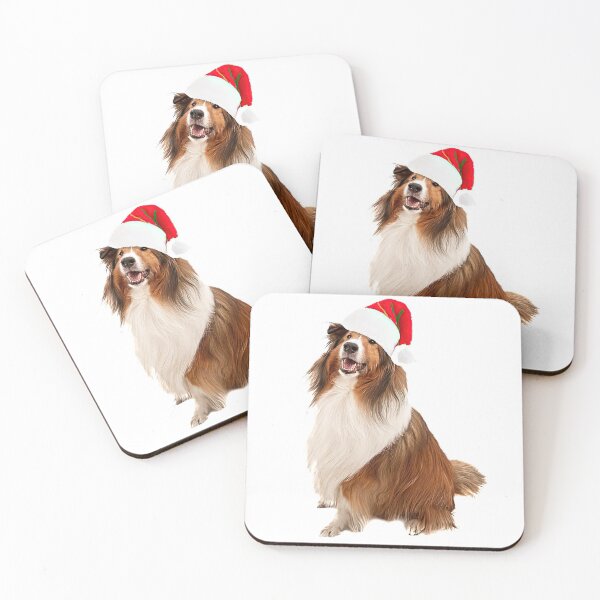 Item preview, Merry Christmas Shetland Sheepdog in a Santa Hat designed and sold by samdella.