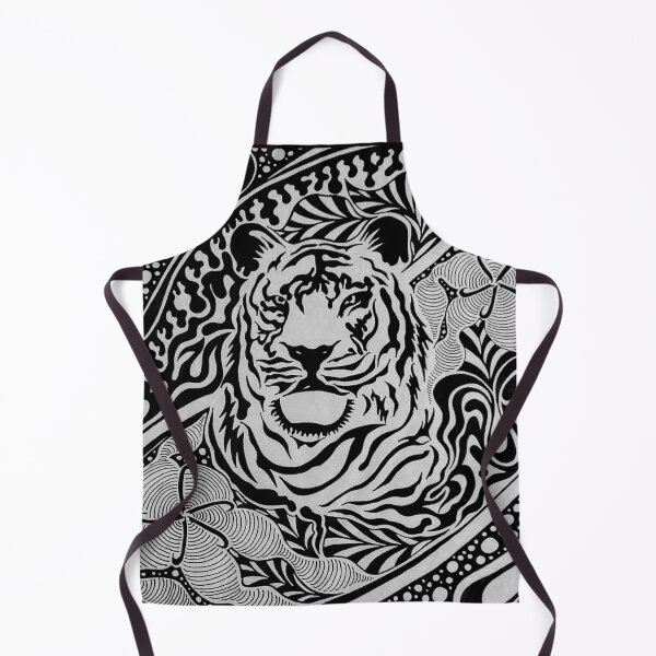 Vista previa del artículo con la obra «Negro & amp; Enredo de tigre blanco», diseñado y vendido por ArtRoomOregon.
