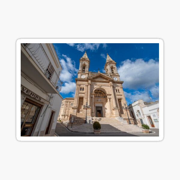 Cathedral Basilica of Saints Cosmas and Damian in Alberobello, Italy Sticker