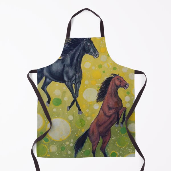 Item preview, Horses playing gouache painting designed and sold by horseaddicted.