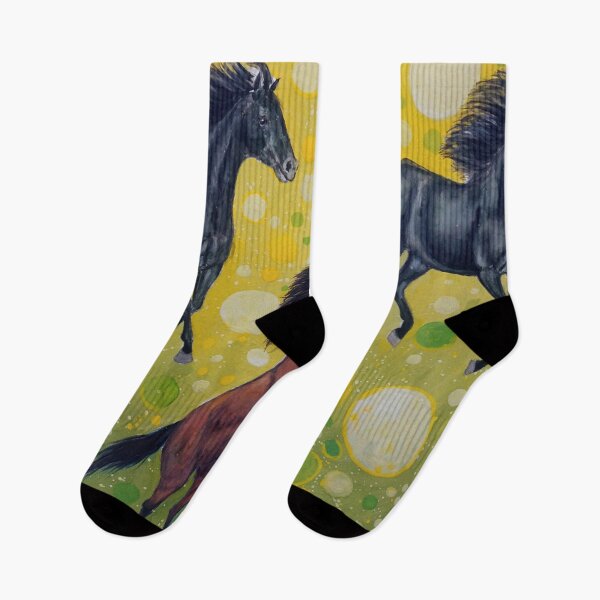 Item preview, Horses playing gouache painting designed and sold by horseaddicted.