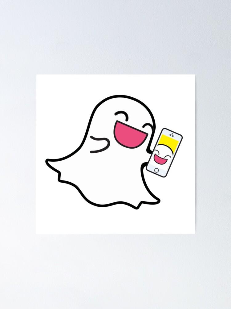 Happy Snapchat Ghost Cartoon Holding Phone Happy Snapchat Ghost Cartoon Holding Phone