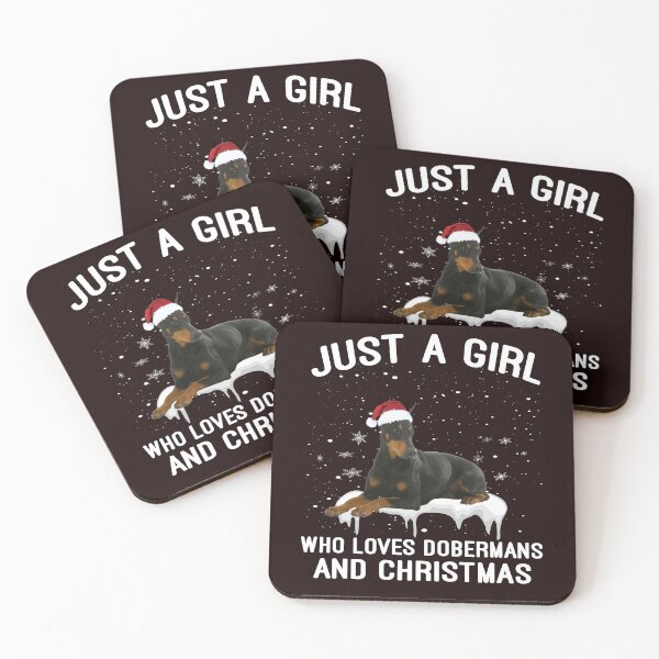Item preview, JUST A GIRL WHO LOVES DOBERMAN AND CHRISTMAS designed and sold by teemaker24.