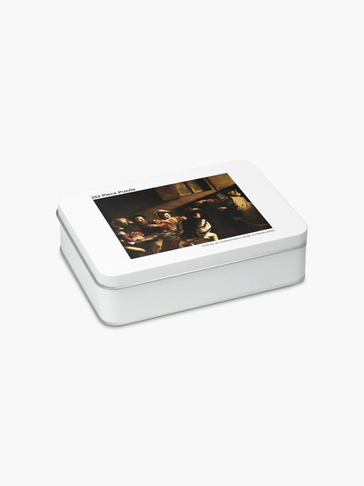 Alternate view of The Calling of Saint Matthew, masterpiece, Michelangelo Merisi da Caravaggio, #People, #group, #adult, #art, music, indoors, furniture, painting, flame, men, home interior, light, natural phenomenon Jigsaw Puzzle