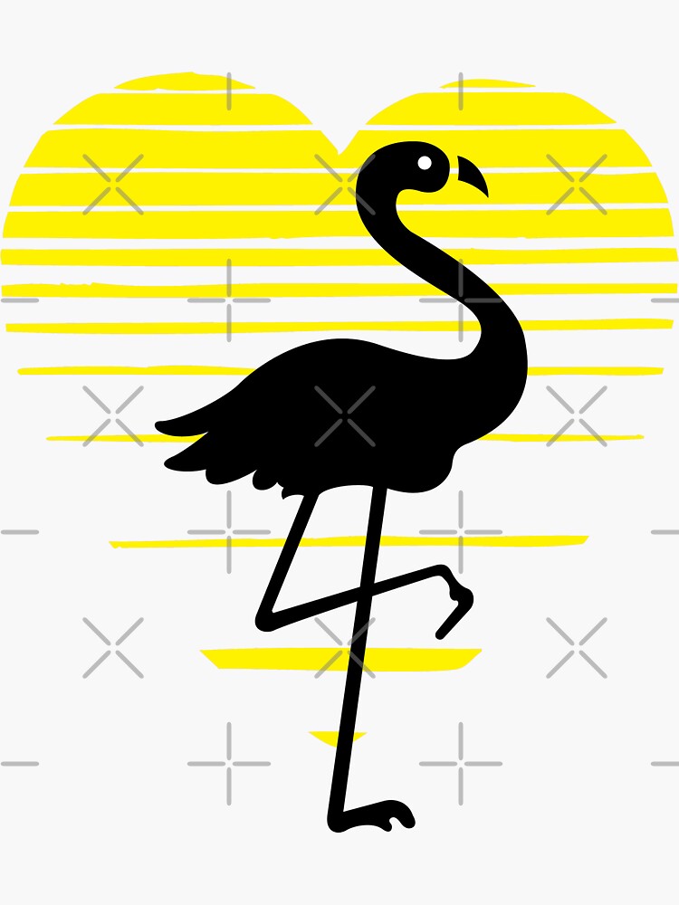 Flamingo lady love silhouette, sunset heart. Flamingo lover gift by CWartDesign