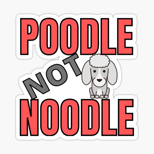 "Poodle not noodles" Sticker by Dgrockers Redbubble