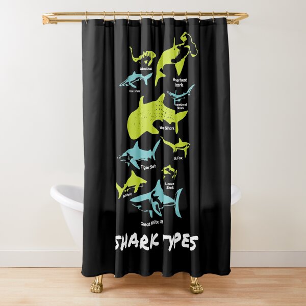 Shark Teeth Shower Curtains for Sale
