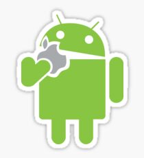 Android isst einen Apfel Sticker
