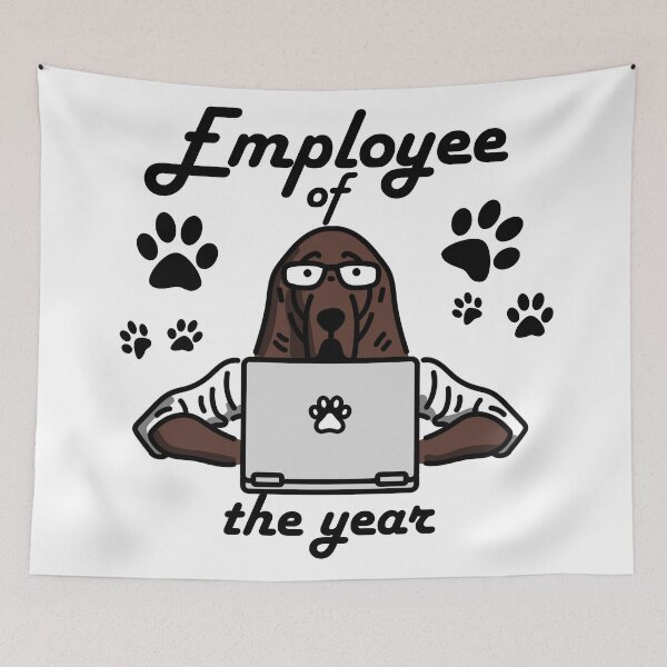 Item preview, Work from home, employee of the year - funny dog designed and sold by ImaginarySouls.