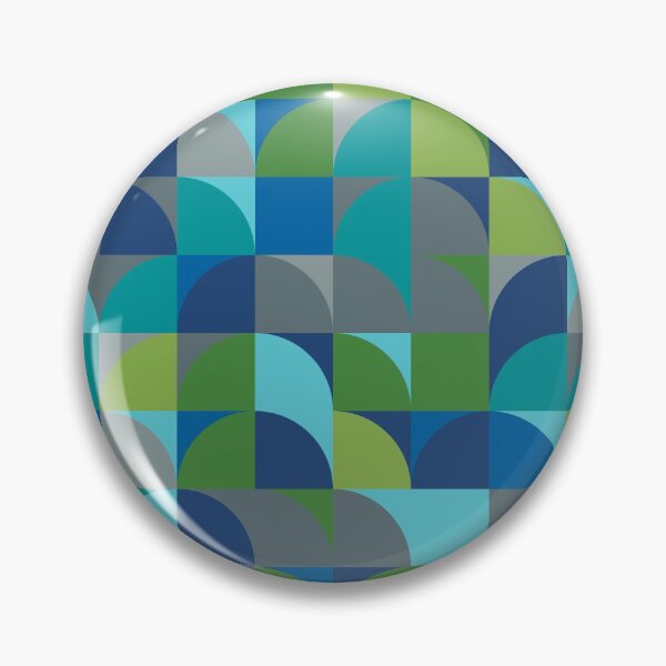Item preview, Geometric shapes in abstract ornament in 'fathomless' greenery color palette designed and sold by acidmit.