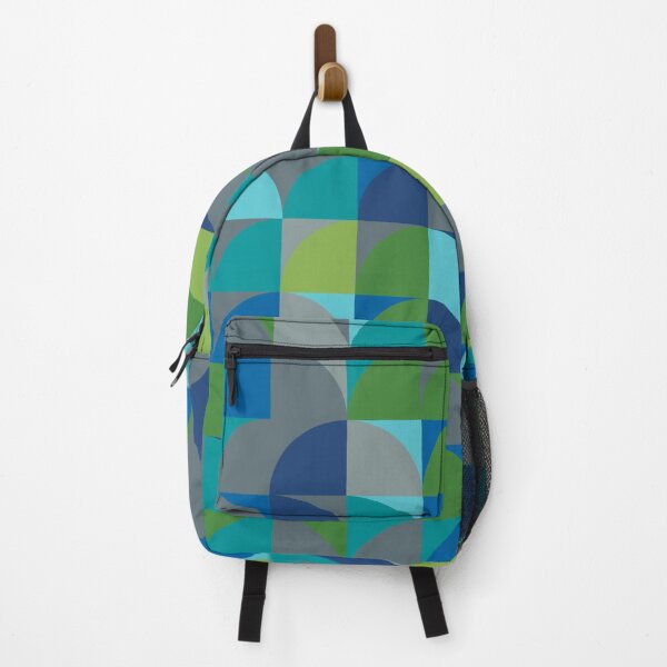 Item preview, Geometric shapes in abstract ornament in 'fathomless' greenery color palette designed and sold by acidmit.