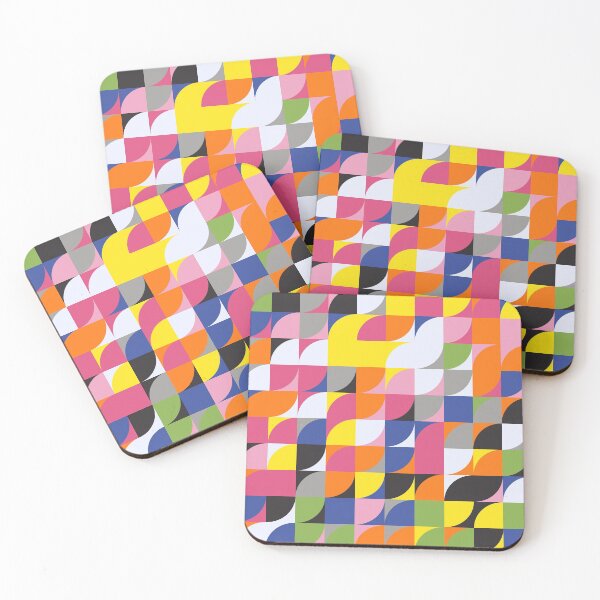Item preview, Geometric abstract mosaic in 'rev it up' greenery color palette designed and sold by acidmit.