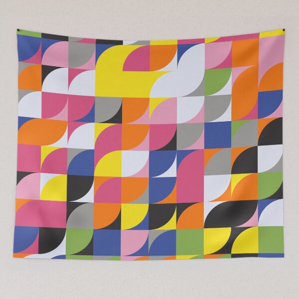 Item preview, Geometric abstract mosaic in 'rev it up' greenery color palette designed and sold by acidmit.