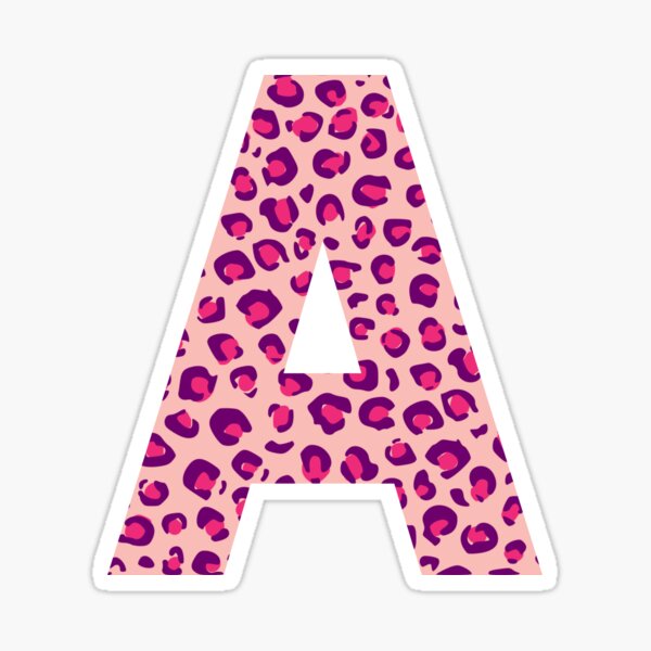Item preview, Letra A Pink Cheetah Monogram Initial Pegatina designed and sold by Pink Mint.