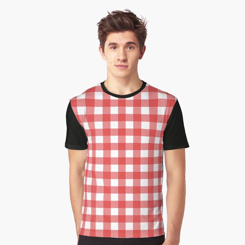 red and white gingham shirt