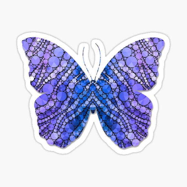 Blue spotty butterfly Sticker