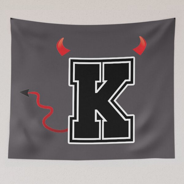 Item preview, Letter K College Font Evil Naughty  designed and sold by comcamworld.