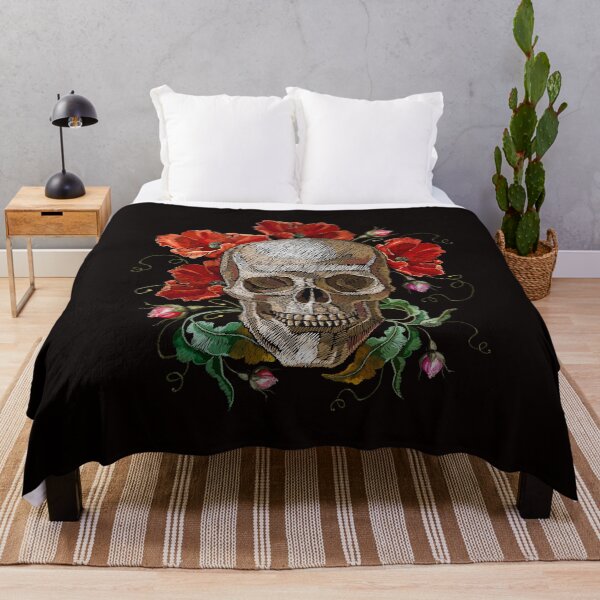 Item preview, Human skull and flowers designed and sold by matrioshka.