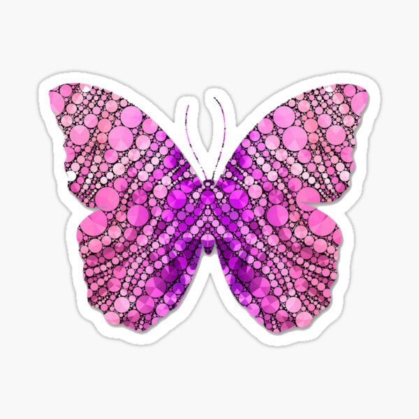 Pink pattern butterfly Sticker