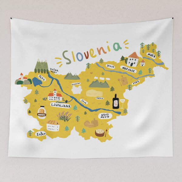 Item preview, map of Slovenia designed and sold by ashiya-pixel.