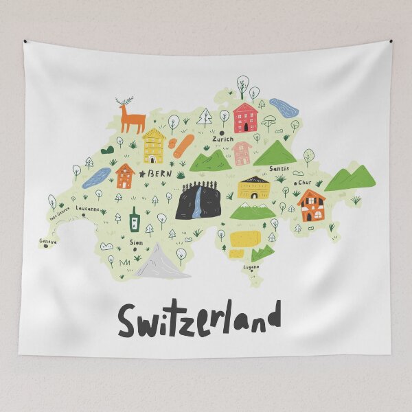 Item preview, map of Switzerland designed and sold by ashiya-pixel.