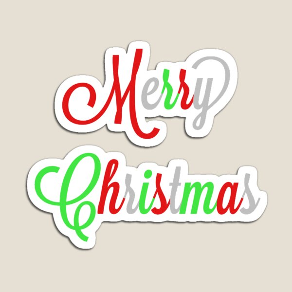 Merry Christmas Word Art Magnet
