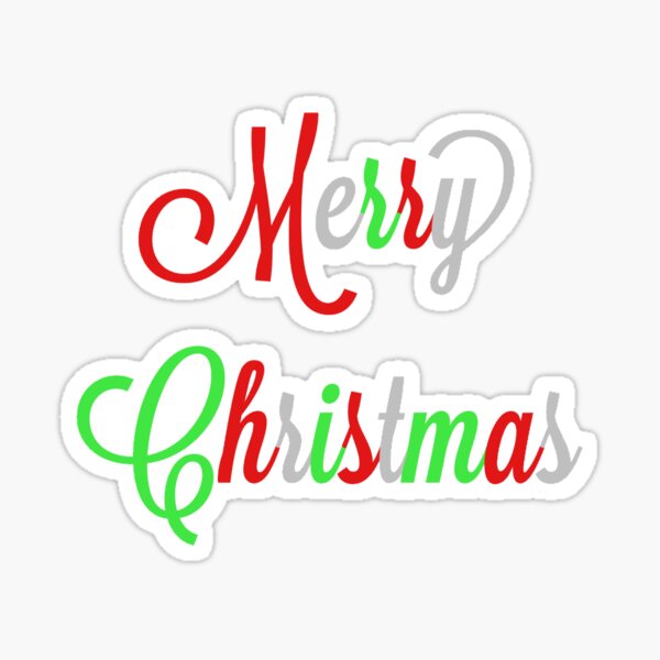 Merry Christmas Word Art Sticker