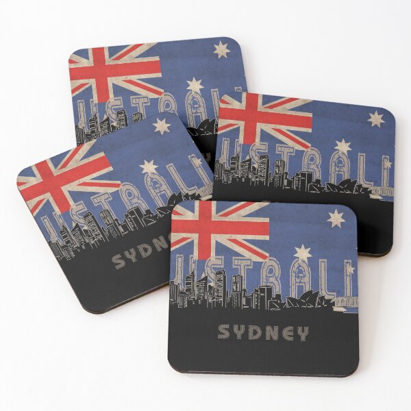 Item preview, sydney skyline flag designed and sold by BekimART2.