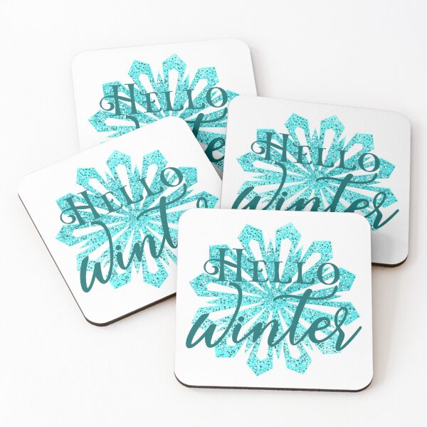 Item preview, “Hello Winter” Sparkly Snowflake - Aqua designed and sold by PawsitiveMum.