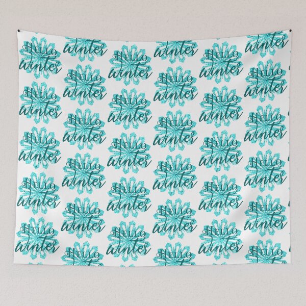 Item preview, “Hello Winter” Sparkly Snowflake - Aqua designed and sold by PawsitiveMum.
