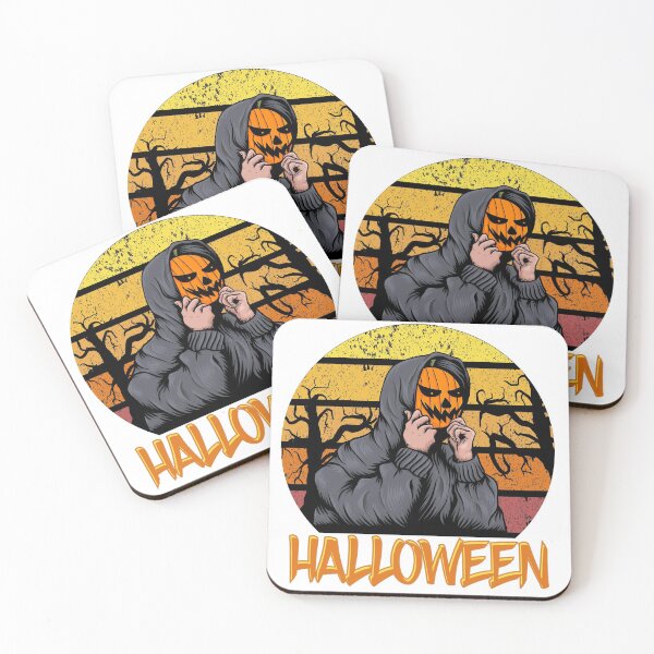 Artikelvorschau, Halloween-Kürbiskopf im Sonnenuntergangillustrationshemd entworfen und verkauft von redaaid.