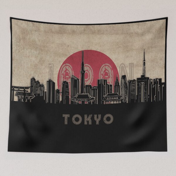 Item preview, tokyo skyline flag designed and sold by BekimART2.