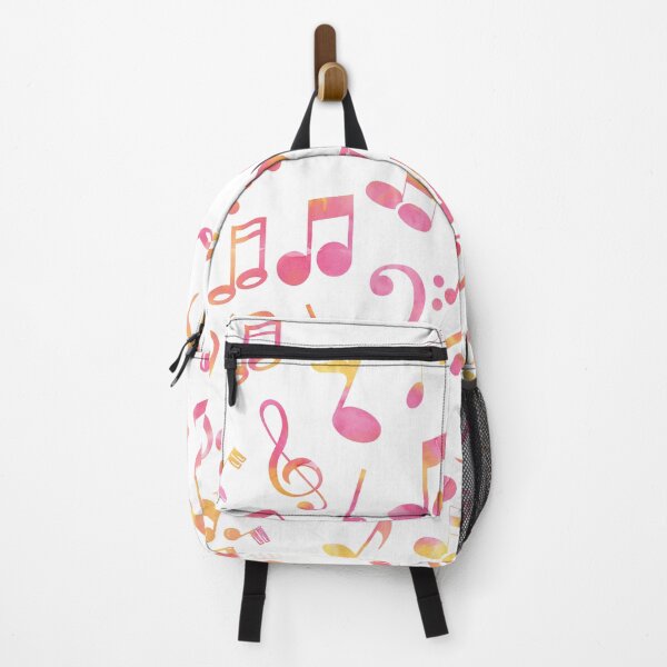 Artikelvorschau, Verschiedene Musiknoten in rosa und gelbem Tie Dye entworfen und verkauft von Primroaddesigns.