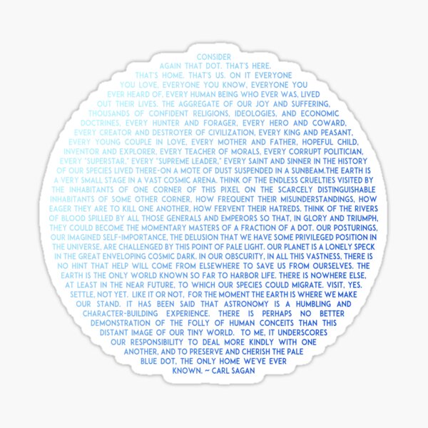 Pale Blue Dot - Carl Sagan Sticker