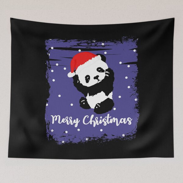 Item preview, Merry Christmas A Cute Little Panda With A Christmas Cap In The Snow designed and sold by Paulina Vanlife.