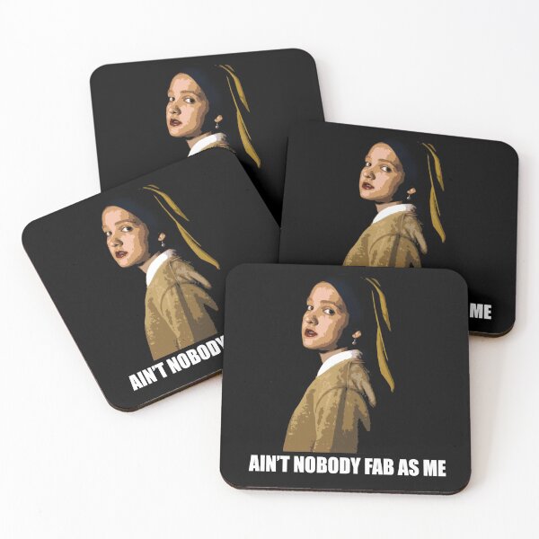 Item preview, girl with a pearl earring funny cosplay parody saying ain't nobody fab as me designed and sold by SocialStreet.