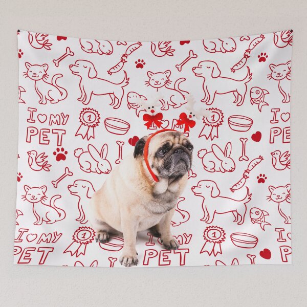 Item preview, Adorable Pug Xmas Holiday Christmas Reindeer designed and sold by Borislav Shekerdzhiyski.