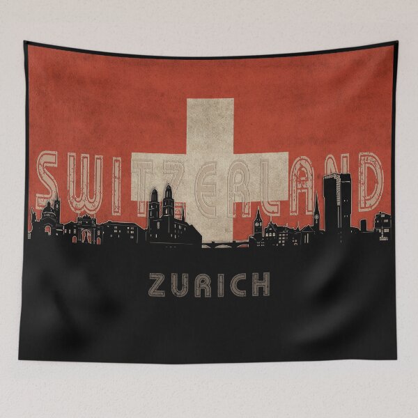 Item preview, zurich skyline flag designed and sold by BekimART2.