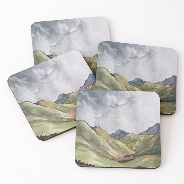 Item preview, green valley watercolor painting designed and sold by artjojo.