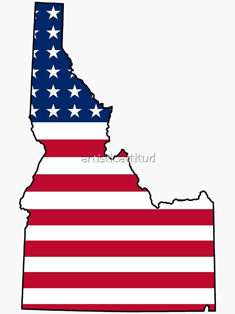 "American flag Idaho outline" Sticker by artisticattitud | Redbubble