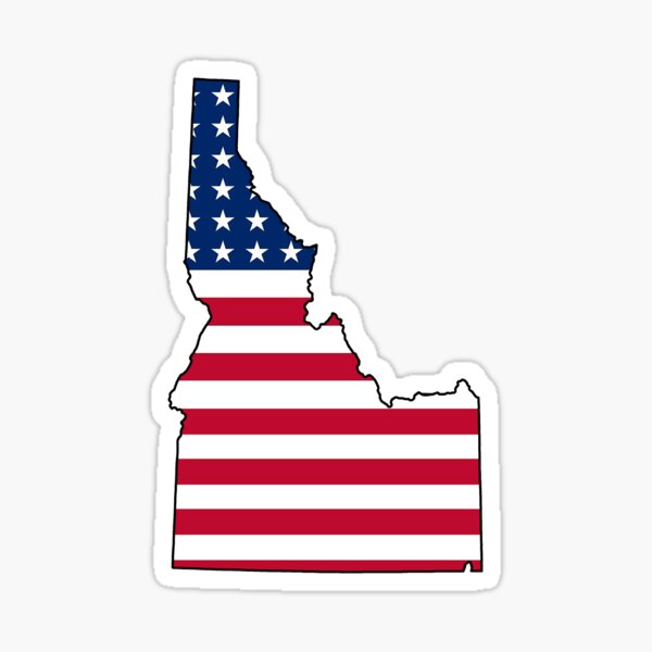 Item preview, American flag Idaho outline designed and sold by artisticattitud.