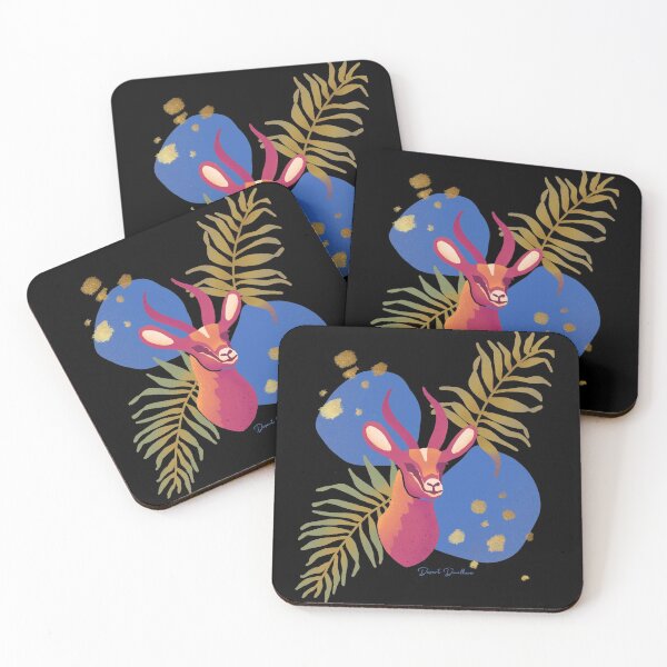 Item preview, Arabian Gazelle in Blue, Pink and Gold designed and sold by CreatEVEdesign.