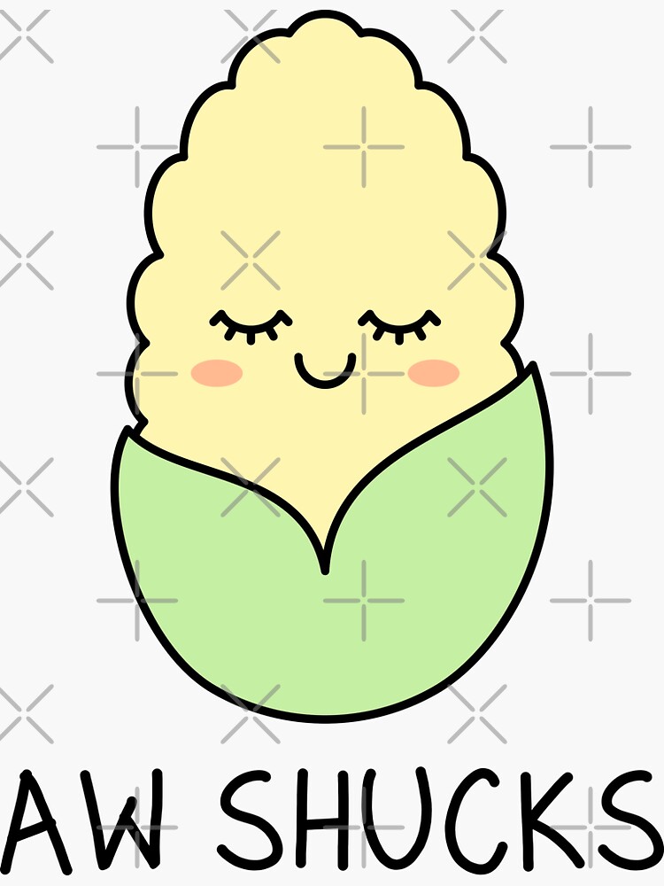 Aw Shucks Pun Sticker For Sale By Tashavector Redbubble