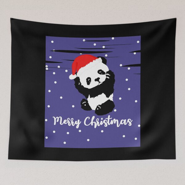 Item preview, Merry Christmas A Cute Panda With A Christmas Cap In The Snow designed and sold by Paulina Vanlife.