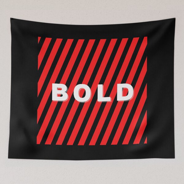 Item preview, BOLD Text with Slanting Stripes Pattern designed and sold by IconiqueDeMoi.
