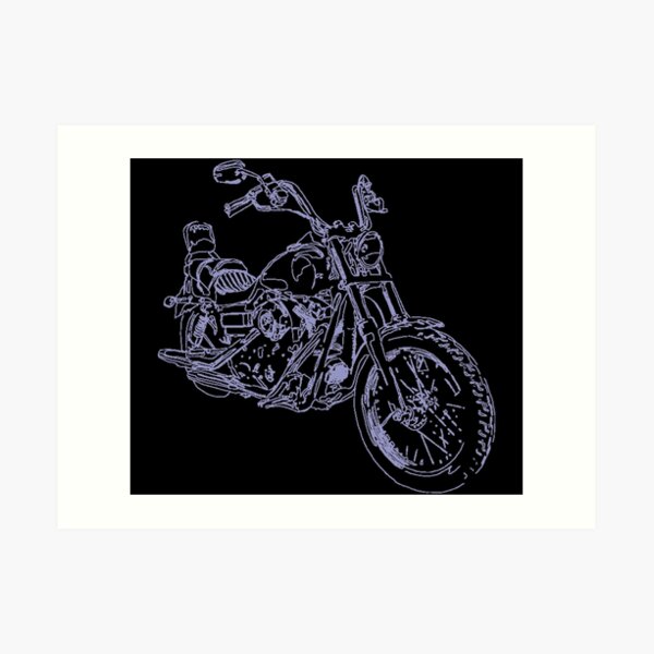 Motorbike Black Art Print