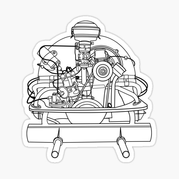 Aircooled Engine Bug/Bus Stock Sticker